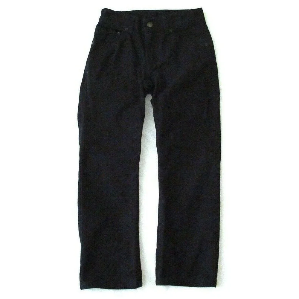 Boys Levis 505 Straight Black Denim Jeans Size 10 Reg Short! Brushed Cotton Warm